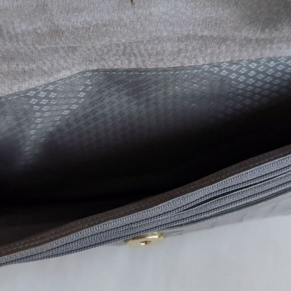 Super Sleek Gray Vintage 🩶Eel Skin Clutch /Shoulder Crossbody Purse - Picture 6 of 15